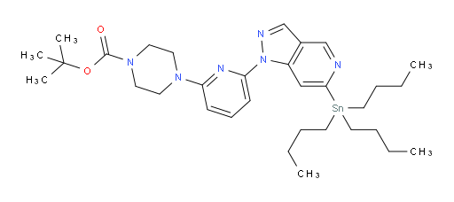 叔丁基 4-(6-(6-(三丁基锡基)-1H-吡唑并[4,3-c]吡啶-1-基)吡啶-2-基)哌嗪-1-甲酸酯