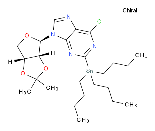 6-氯-9-((3aR,4R,6aR)-2,2-二甲基四氢呋喃并[3,4-d][1,3]二氧杂环戊烯-4-基)-2-(三丁基锡基)-9H-嘌呤