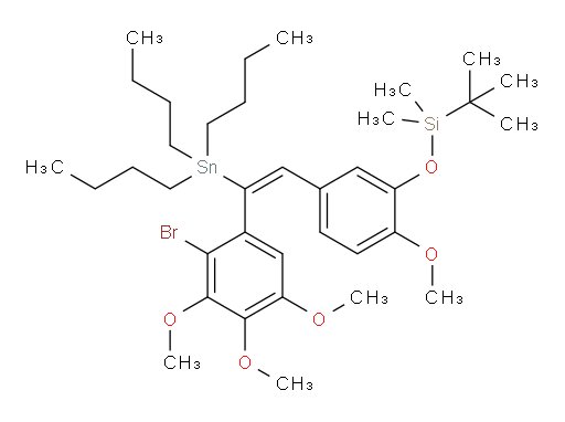 (E)-(5-(2-(2-溴-3,4,5-三甲氧基苯基)-2-(三丁基锡基)乙烯基)-2-甲氧基苯氧基)(叔丁基)二甲基硅烷