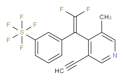 3-(1-(3-ethynyl-5-methylpyridin-4-yl)-2,2-difluorovinyl)(pentafluoromercapto)benzene