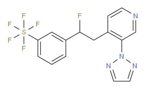 3-(2-(3-(2H-1,2,3-triazol-2-yl)pyridin-4-yl)-1-fluoroethyl)(pentafluoromercapto)benzene