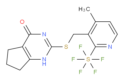 2-(((2-(pentafluoromercapto)-4-methylpyridin-3-yl)methyl)thio)-6,7-dihydro-1H-cyclopenta[d]pyrimidin-4(5H)-one