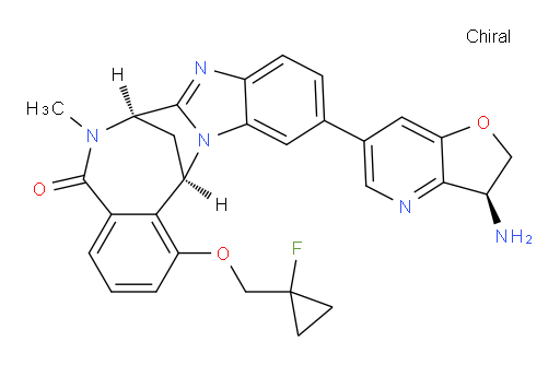 (7R,14R)-11-[(3S)-3-amino-2,3-dihydrofuro[3,2-b]pyridin-6-yl]-1-[(1-fluoro-cyclopropyl)methoxy]-6,7-dihydro-6-methyl-7,14-Methanobenzimidazo[1,2-b][2,5]benzodiazocin-5(14H)--one