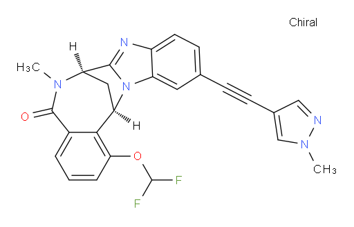 (7R,14R)-1-(difluoromethoxy)-6,7-dihydro-6-methyl-11-[2-(1-methyl-1H-pyrazol-4-yl)ethynyl]-7,14-Methanobenzimidazo[1,2-b][2,5]benzodiazocin-5(14H)--one