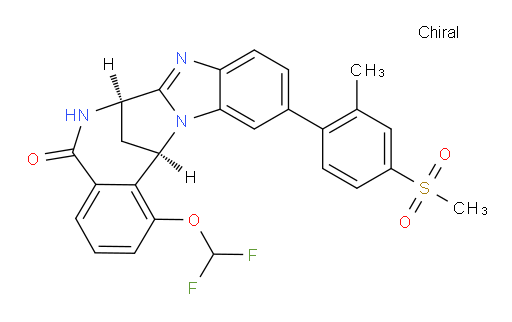 (7R,14R)-1-(Difluoromethoxy)-6,7-dihydro-11-[2-methyl-4-(methylsulfonyl)phenyl]-7,14-methanobenzimidazo[1,2-b][2,5]benzodiazocin-5(14H)--one