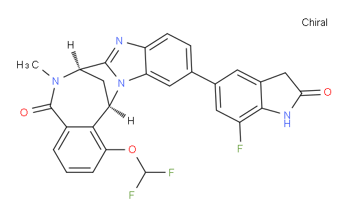 (7R,14R)-1-(difluoromethoxy)-11-(7-fluoro-2,3-dihydro-2-oxo-1H-indol-5-yl)-6,7-dihydro-6-methyl-7,14-Methanobenzimidazo[1,2-b][2,5]benzodiazocin-5(14H)--one