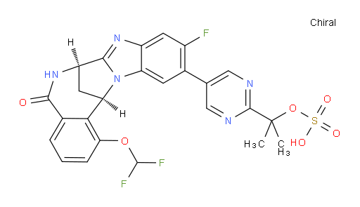 (7R,14R)-1-(difluoromethoxy)-10-fluoro-6,7-dihydro-11-[2-[1-methyl-1-(sulfooxy)ethyl]pyrimidin-5-yl]-7,14-Methanobenzimidazo[1,2-b][2,5]benzodiazocin-5(14H)--one