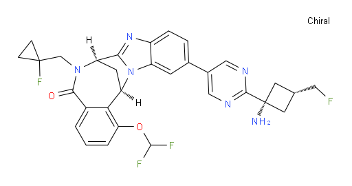 (7R,14R)-11-(2-((1s,3S)-1-amino-3-(fluoromethyl)cyclobutyl)pyrimidin-5-yl)-1-(difluoromethoxy)-6-((1-fluorocyclopropyl)methyl)-6,7-dihydro-7,14-methanobenzo[f]benzo[4,5]imidazo[1,2-a][1,4]diazocin-5(14H)-one