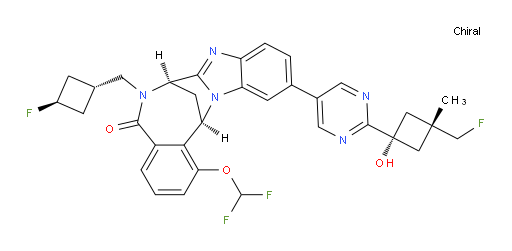 (7R,14R)-1-(difluoromethoxy)-6-(((1r,3R)-3-fluorocyclobutyl)methyl)-11-(2-((1s,3S)-3-(fluoromethyl)-1-hydroxy-3-methylcyclobutyl)pyrimidin-5-yl)-6,7-dihydro-7,14-methanobenzo[f]benzo[4,5]imidazo[1,2-a][1,4]diazocin-5(14H)-one