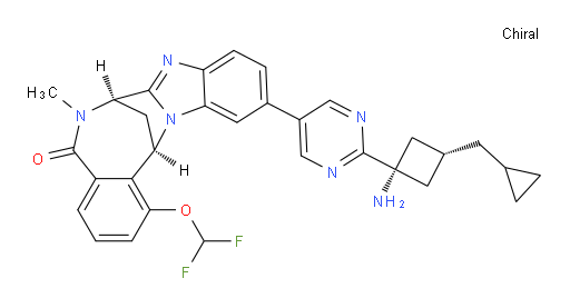 (7R,14R)-11-(2-((1r,3S)-1-amino-3-(cyclopropylmethyl)cyclobutyl)pyrimidin-5-yl)-1-(difluoromethoxy)-6-methyl-6,7-dihydro-7,14-methanobenzo[f]benzo[4,5]imidazo[1,2-a][1,4]diazocin-5(14H)-one