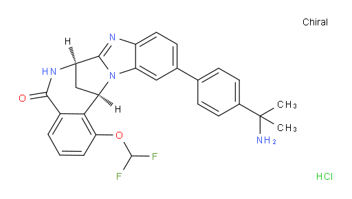 (7R,14R)-11-[4-(1-amino-1-methylethyl)phenyl]-1-(difluoromethoxy)-6,7-dihydro-7,14-Methanobenzimidazo[1,2-b][2,5]benzodiazocin-5(14H)--one HCl