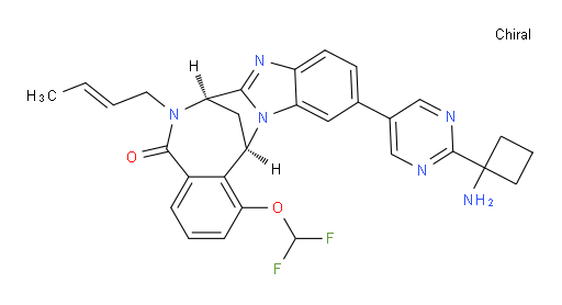 (7R,14R)-11-[2-(1-aminocyclobutyl)-pyrimidin-5-yl]-6-(but-2-en-1-yl)-1-(difluoromethoxy)-6,7-dihydro-7,14-Methanobenzimidazo[1,2-b][2,5]benzodiazocin-5(14H)--one