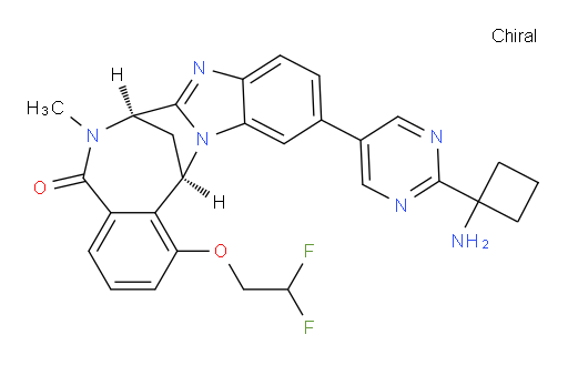 (7R,14R)-11-[2-(1-aminocyclobutyl)-pyrimidin-5-yl]-1-(2,2-difluoro-ethoxy)-6,7-dihydro-6-methyl-7,14-Methanobenzimidazo[1,2-b][2,5]benzodiazocin-5(14H)--one