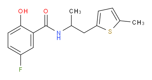 5-fluoro-2-hydroxy-N-(1-(5-methylthiophen-2-yl)propan-2-yl)benzamide