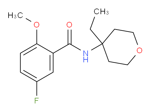 N-(4-ethyltetrahydro-2H-pyran-4-yl)-5-fluoro-2-methoxybenzamide