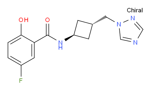 N-((1r,3r)-3-((1H-1,2,4-triazol-1-yl)methyl)cyclobutyl)-5-fluoro-2-hydroxybenzamide