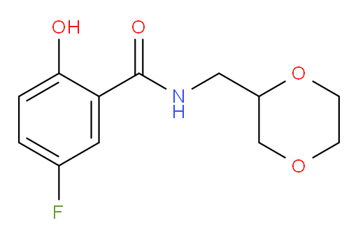 N-((1,4-dioxan-2-yl)methyl)-5-fluoro-2-hydroxybenzamide