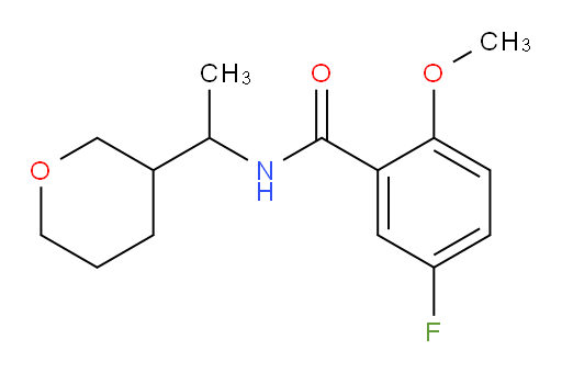 5-fluoro-2-methoxy-N-(1-(tetrahydro-2H-pyran-3-yl)ethyl)benzamide