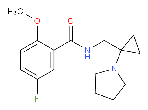5-fluoro-2-methoxy-N-((1-(pyrrolidin-1-yl)cyclopropyl)methyl)benzamide