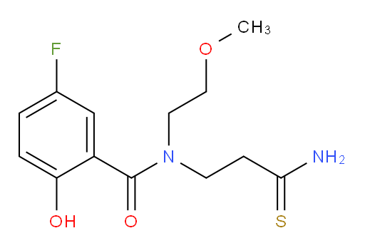 N-(3-amino-3-thioxopropyl)-5-fluoro-2-hydroxy-N-(2-methoxyethyl)benzamide