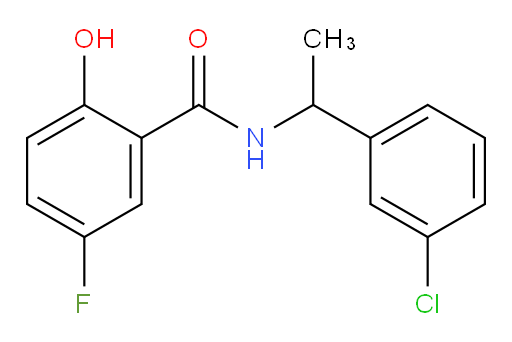 N-(1-(3-chlorophenyl)ethyl)-5-fluoro-2-hydroxybenzamide