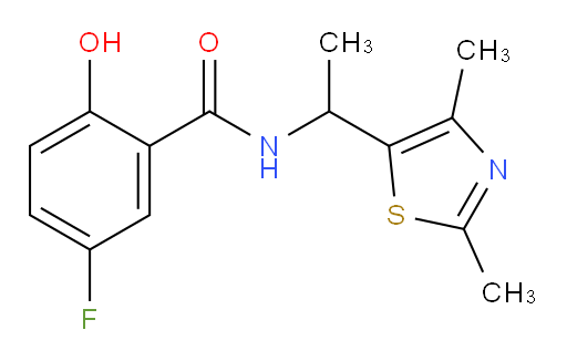 N-(1-(2,4-dimethylthiazol-5-yl)ethyl)-5-fluoro-2-hydroxybenzamide