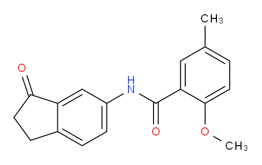 2-methoxy-5-methyl-N-(3-oxo-2,3-dihydro-1H-inden-5-yl)benzamide