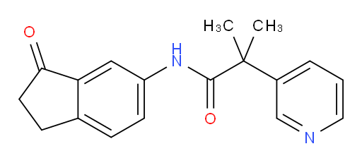 2-methyl-N-(3-oxo-2,3-dihydro-1H-inden-5-yl)-2-(pyridin-3-yl)propanamide