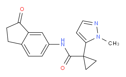 1-(1-methyl-1H-pyrazol-5-yl)-N-(3-oxo-2,3-dihydro-1H-inden-5-yl)cyclopropanecarboxamide
