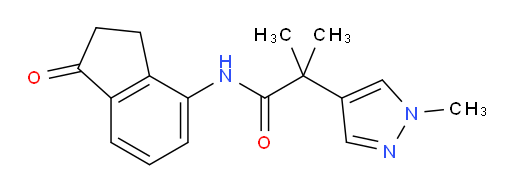 2-methyl-2-(1-methyl-1H-pyrazol-4-yl)-N-(1-oxo-2,3-dihydro-1H-inden-4-yl)propanamide