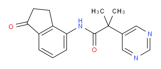2-methyl-N-(1-oxo-2,3-dihydro-1H-inden-4-yl)-2-(pyrimidin-5-yl)propanamide