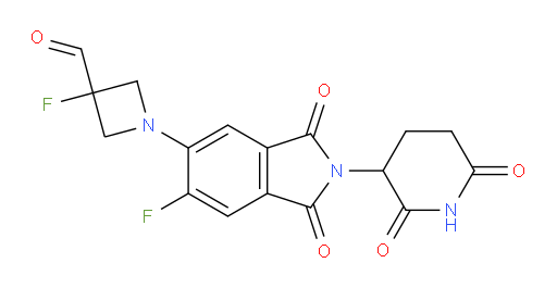 1-(2-(2,6-dioxopiperidin-3-yl)-6-fluoro-1,3-dioxoisoindolin-5-yl)-3-fluoroazetidine-3-carbaldehyde