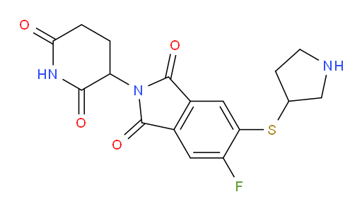 2-(2,6-dioxopiperidin-3-yl)-5-fluoro-6-(pyrrolidin-3-ylthio)isoindoline-1,3-dione