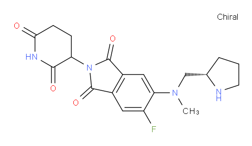 2-(2,6-dioxopiperidin-3-yl)-5-fluoro-6-(methyl((S)-pyrrolidin-2-ylmethyl)amino)isoindoline-1,3-dione