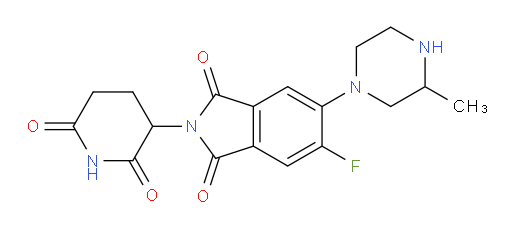 2-(2,6-dioxopiperidin-3-yl)-5-fluoro-6-(3-methylpiperazin-1-yl)isoindoline-1,3-dione