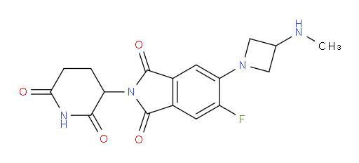 2-(2,6-dioxopiperidin-3-yl)-5-fluoro-6-(3-(methylamino)azetidin-1-yl)isoindoline-1,3-dione