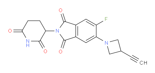 2-(2,6-dioxopiperidin-3-yl)-5-(3-ethynylazetidin-1-yl)-6-fluoroisoindoline-1,3-dione