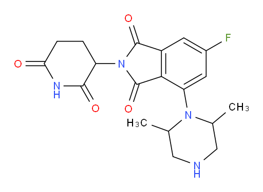 4-(2,6-dimethylpiperazin-1-yl)-2-(2,6-dioxopiperidin-3-yl)-6-fluoroisoindoline-1,3-dione