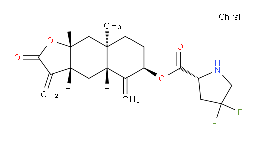 (R)-(3aR,4aR,6R,8aR,9aR)-8a-methyl-3,5-dimethylene-2-oxododecahydronaphtho[2,3-b]furan-6-yl 4,4-difluoropyrrolidine-2-carboxylate