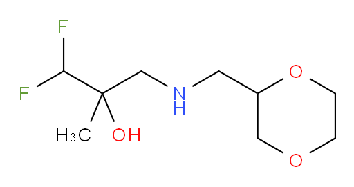 3-(((1,4-dioxan-2-yl)methyl)amino)-1,1-difluoro-2-methylpropan-2-ol