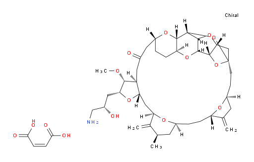 11,15:18,21:24,28-Triepoxy-7,9-ethano-12,15-methano-9H,15H-furo[3,2-i]furo[2′,3′:5,6]pyrano[4,3-b][1,4]dioxacyclopentacosin-5(4H)-one, 2-[(2S)-3-amino-2-hydroxypropyl]hexacosahydro-3-methoxy-26-methyl-20,27-bis(methylene)-, (2R,3R,3aS,7R,8aS,9S,10aR,11S,12R,13aR,13bS,15S,18S,21S,24S,26R,28R,29aS)-, (2Z)-2-butenedioate (1:1) (ACI)