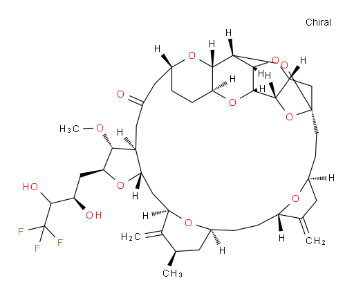 11,15:18,21:24,28-Triepoxy-7,9-ethano-12,15-methano-9H,15H-furo[3,2-i]furo[2′,3′:5,6]pyrano[4,3-b][1,4]dioxacyclopentacosin-5(4H)-one, hexacosahydro-3-methoxy-26-methyl-20,27-bis(methylene)-2-[(2R)-4,4,4-trifluoro-2,3-dihydroxybutyl]-, (2S,3R,3aS,7R,8aS,9S,10aR,11S,12R,13aR,13bS,15S,18S,21S,24S,26R,28R,29aS)- (9CI)