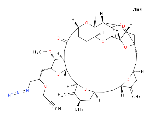 (2R,3R,3aS,7R,8aS,9S,10aR,11S,12R,13aR,13bS,15S,18S,21S,24S,26R,28R,29aS)-2-[(2S)-3-Azido-2-(2-propyn-1-yloxy)propyl]hexacosahydro-3-methoxy-26-methyl-20,27-bis(methylene)-11,15:18,21:24,28-triepoxy-7,9-ethano-12,15-methano-9H,15H-furo[3,2-i]furo[2′,3′:5,6]pyrano[4,3-b][1,4]dioxacyclopentacosin-5(4H)-one (ACI)