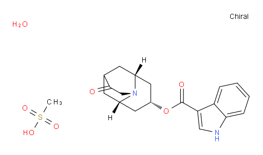 rel-(6R,9aS)-Octahydro-3-oxo-2,6-methano-2H-quinolizin-8-yl 1H-indole-3-carboxylate methanesulfonate hydrate (1:1:1) (ACI)