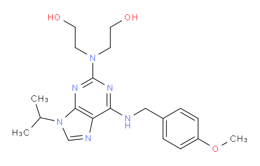 2,2′-[[6-[[(4-Methoxyphenyl)methyl]amino]-9-(1-methylethyl)-9H-purin-2-yl]imino]bis[ethanol] (ACI)