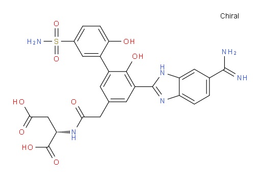 N-[2-[5-[6-(Aminoiminomethyl)-1H-benzimidazol-2-yl]-5′-(aminosulfonyl)-2′,6-dihydroxy[1,1′-biphenyl]-3-yl]acetyl]-L-aspartic acid (ACI)