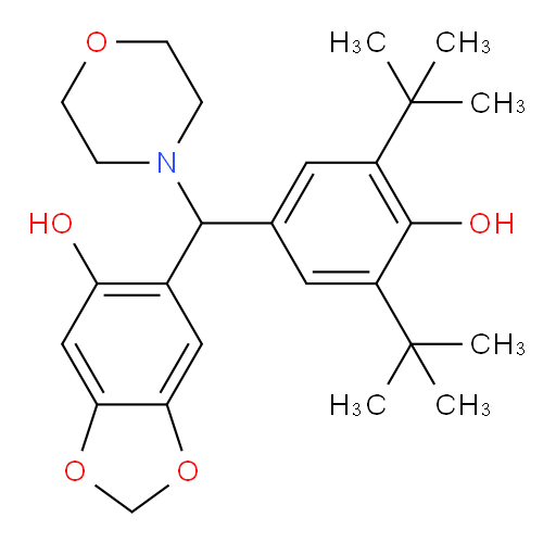 6-[[3,5-Bis(1,1-dimethylethyl)-4-hydroxyphenyl]-4-morpholinylmethyl]-1,3-benzodioxol-5-ol (ACI)