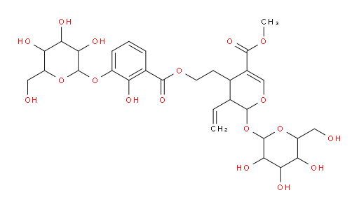 Methyl (2S,3R,4S)-3-ethenyl-2-(β-D-glucopyranosyloxy)-4-[2-[[3-(β-D-glucopyranosyloxy)-2-hydroxybenzoyl]oxy]ethyl]-3,4-dihydro-2H-pyran-5-carboxylate (ACI)