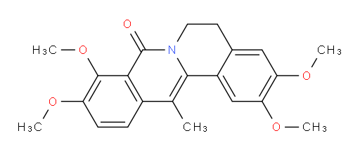 5,6-Dihydro-2,3,9,10-tetramethoxy-13-methyl-8H-dibenzo[a,g]quinolizin-8-one (ACI)