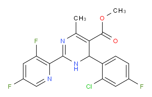 Methyl 4-(2-chloro-4-fluorophenyl)-2-(3,5-difluoro-2-pyridinyl)-1,4-dihydro-6-methyl-5-pyrimidinecarboxylate (ACI)